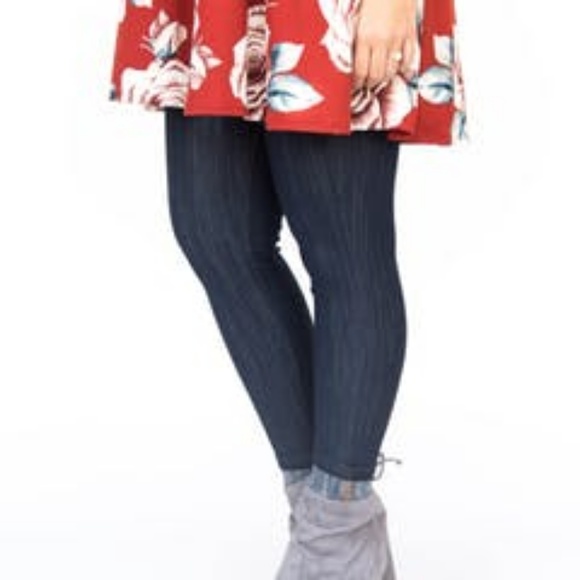 Denim Knit Jeggings by Agnes & Dora - Picture 2 of 2